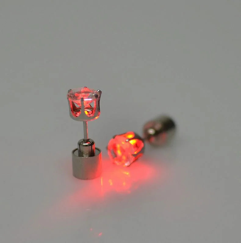 LED Light Stud Earrings, perfect for parties, festivals, and special occasions, adding glow and sparkle to your look.