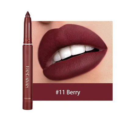 12 Color Matte Lipstick Pen by HANDAIYAN, waterproof and long-lasting for bold, flawless lips.