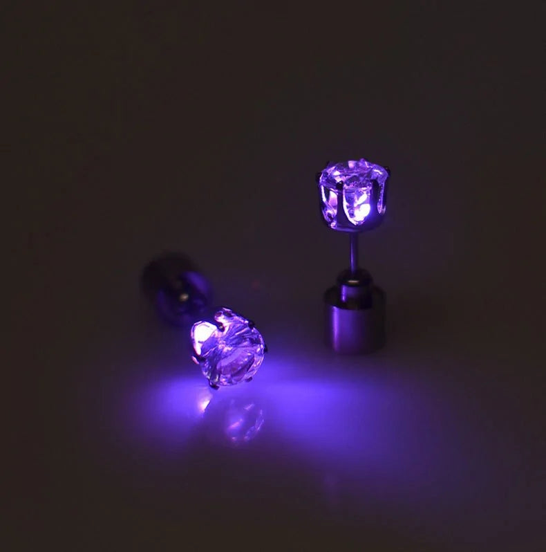 LED Light Stud Earrings, perfect for parties, festivals, and special occasions, adding glow and sparkle to your look.