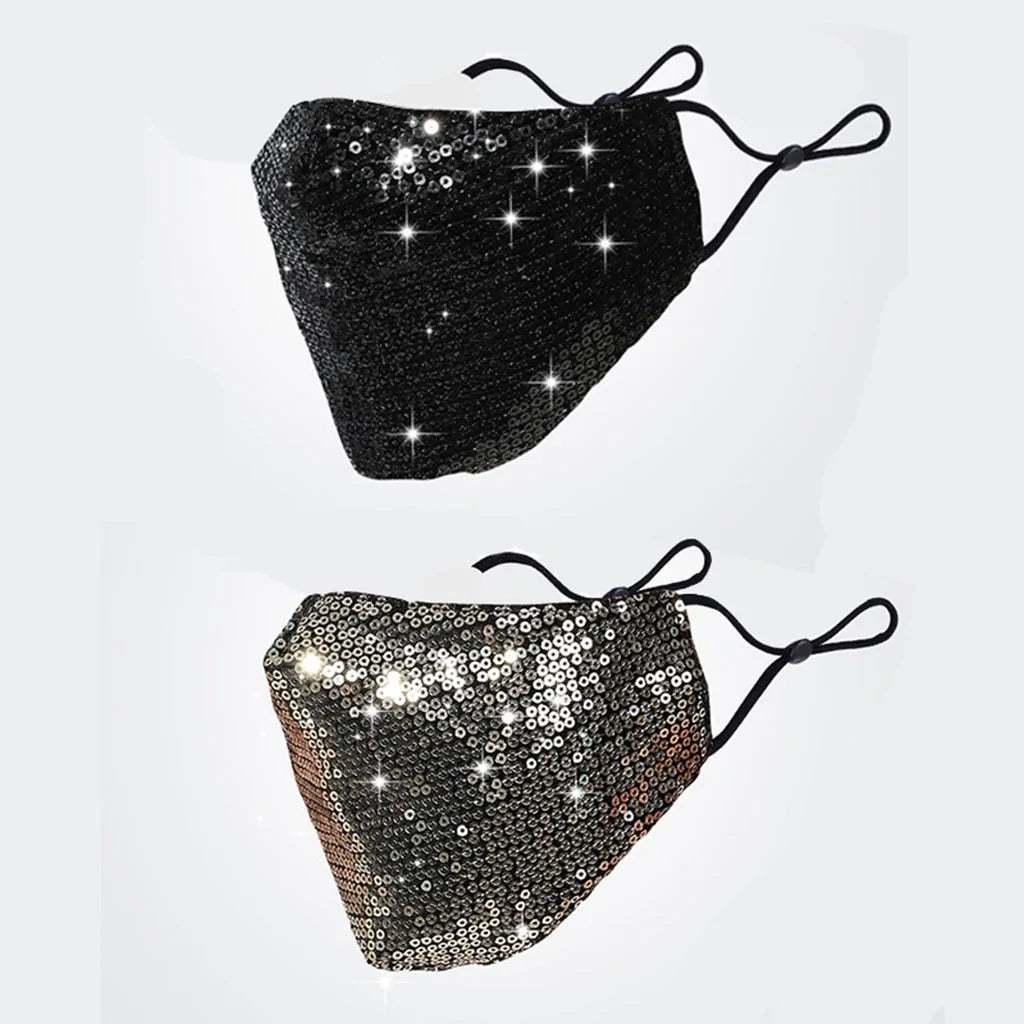 Stylish sequin face mask for glamour and safety