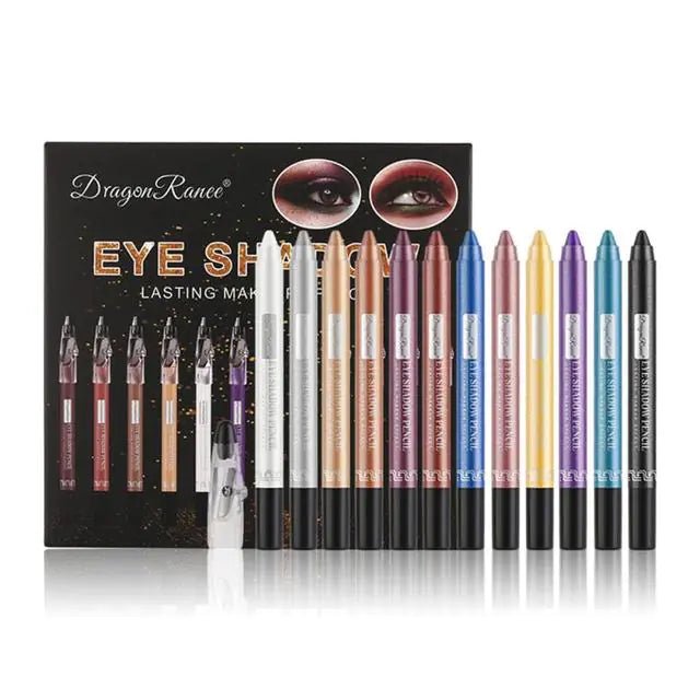 12 Colors Eyeshadow Pencil Set – Long - Lasting & Vibrant - Krystina Trendify