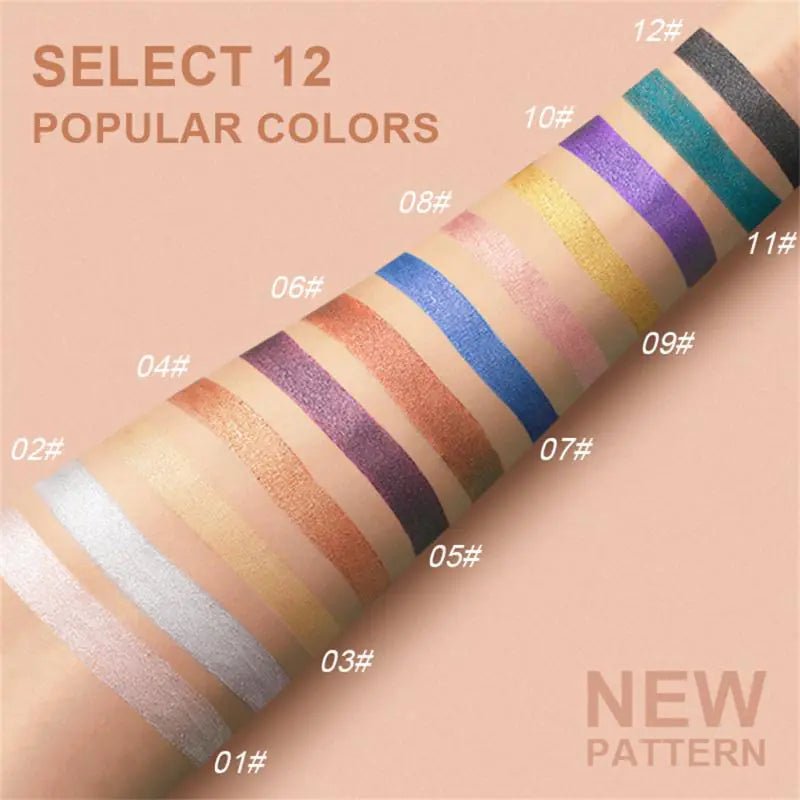 12 Colors Eyeshadow Pencil Set – Long - Lasting & Vibrant - Krystina Trendify