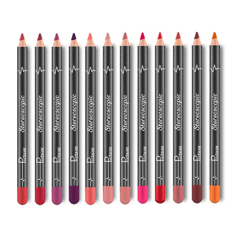 12 Colors Eyeshadow Pencil Set by Pudaier, waterproof with vibrant shades for easy and creative eye makeup.