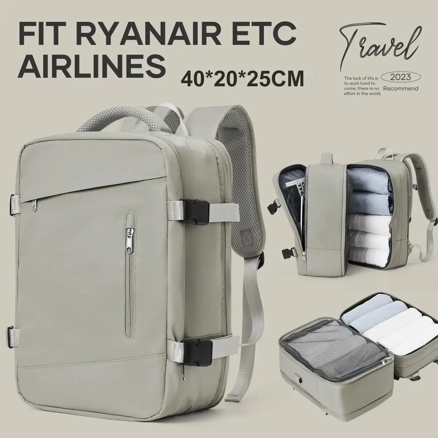 Expandable anti-theft travel backpack by Krystina Trendify