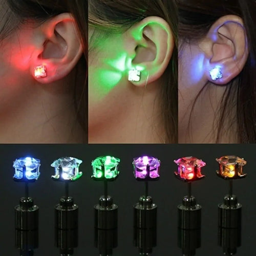 LED Light Stud Earrings, perfect for parties, festivals, and special occasions, adding glow and sparkle to your look.