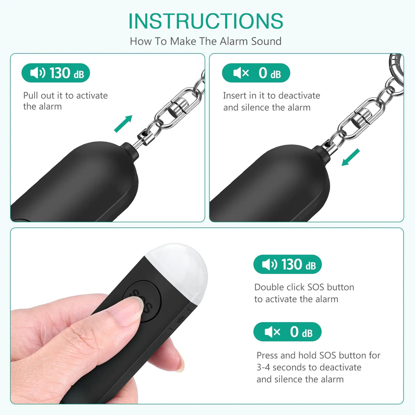 Compact Women's Self-Defense Emergency Alarm Keychain for instant protection