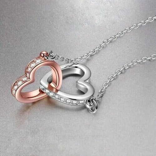 Heart pendant necklace, romantic jewelry gift, elegant love charm.