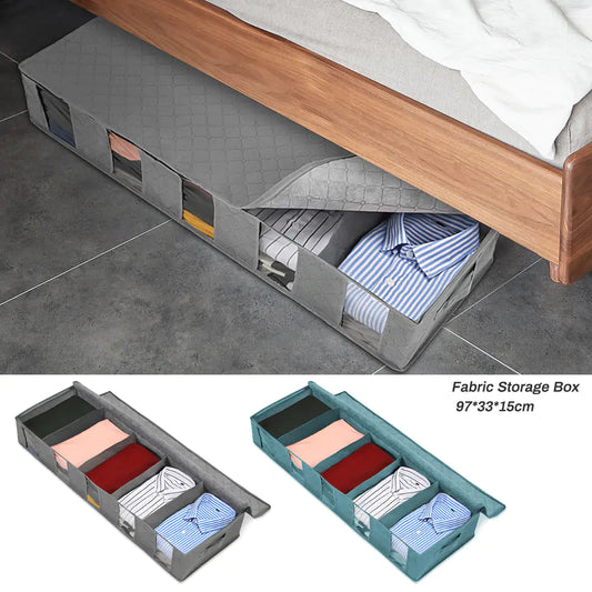 Under bed storage bag by Krystina Trendify for organizing clothes, shoes, and bedding to declutter your room.