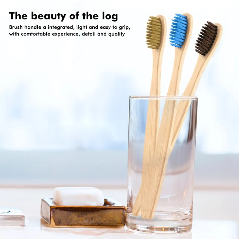 Eco-friendly bamboo toothbrush with soft bristles for sensitive gums and sustainability