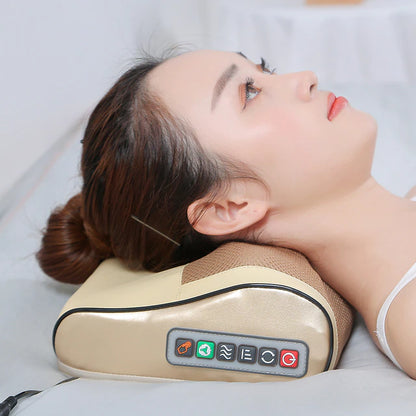 Electric Shiatsu Massage Pillow with infrared heat for muscle relief and comfort.