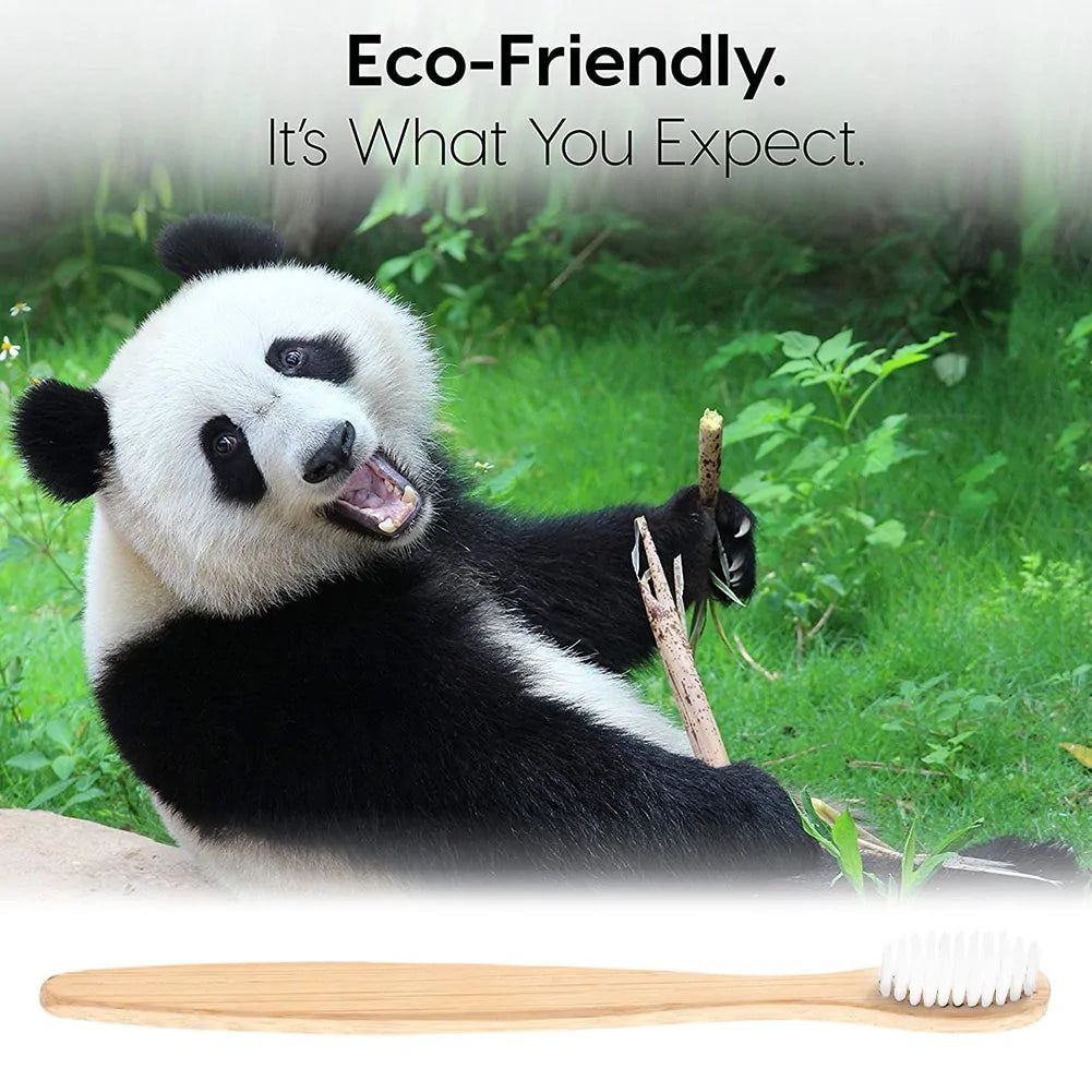 Eco-friendly bamboo toothbrush with soft bristles for sensitive gums and sustainability