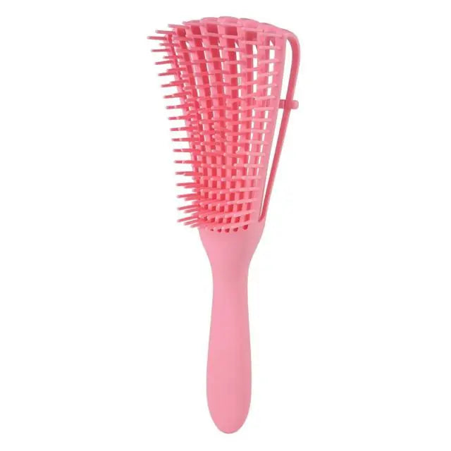 Curly hair detangling brush for reduced breakage and enhanced texture.