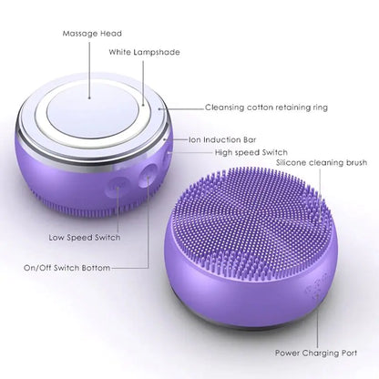 Silicone electric facial cleansing device by Krystina Trendify for smoother skin