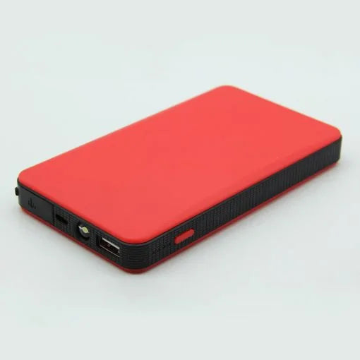 Multifunctional power bank by Krystina Trendify with charging capabilities and LED flashlight for emergencies.