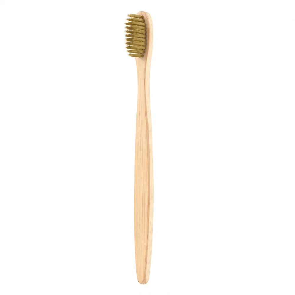 Eco-friendly bamboo toothbrush with soft bristles for sensitive gums and sustainability