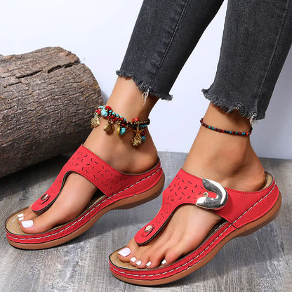 Non-slip wedge sandals with soft upper material by Krystina Trendify.