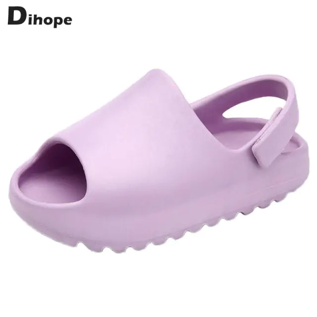 Breathable, non-slip baby slip-on sandals by Dihope in cute designs for sunny days.