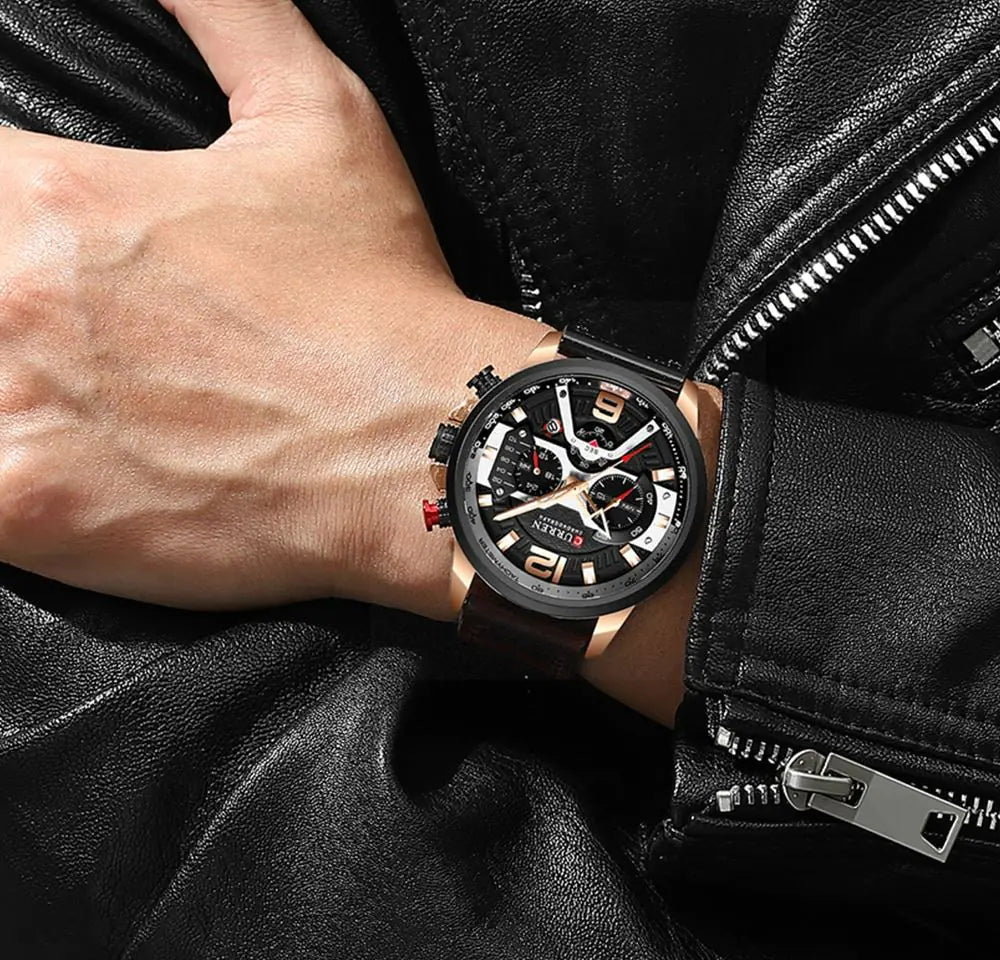 Curren Chrono Edition 2022 – Stylish men’s chronograph watch with a stainless steel case and luminous hands.