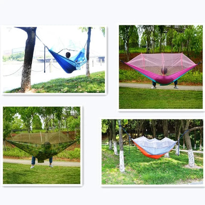 Portable hammock with built-in mosquito net by Krystina Trendify for camping and relaxation