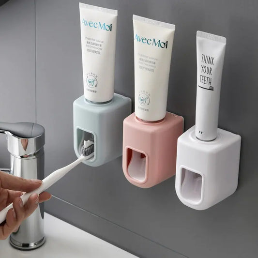 Wall mounted toothpaste squeezer by Krystina Trendify for easy installation, automatic dispensing, and dustproof hygiene