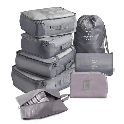 8-piece travel organizer set by Krystina Trendify for stress-free packing