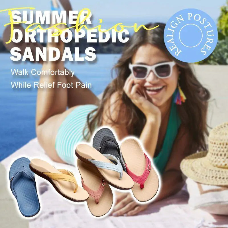 Orthopedic sandals with arch support and shock absorption by Krystina Trendify