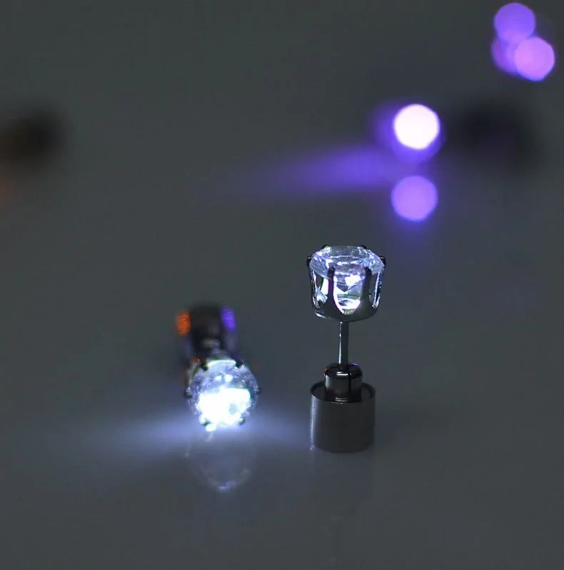 LED Light Stud Earrings, perfect for parties, festivals, and special occasions, adding glow and sparkle to your look.