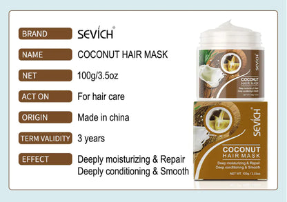 Damage Repair Hair Mask by SEVÍCH with tea tree, turmeric, and coconut oil