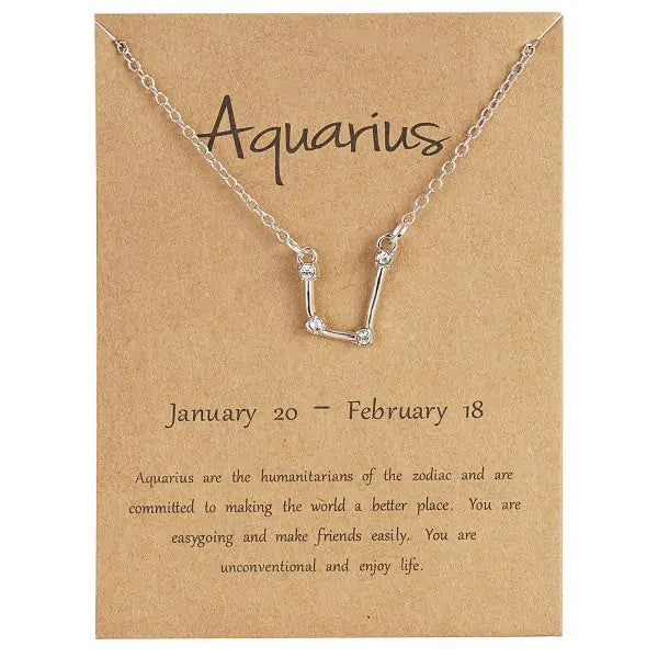 12 Constellation Zodiac Sign Necklace, perfect for astrology lovers