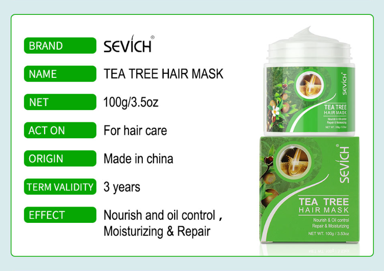 Damage Repair Hair Mask by SEVÍCH with tea tree, turmeric, and coconut oil