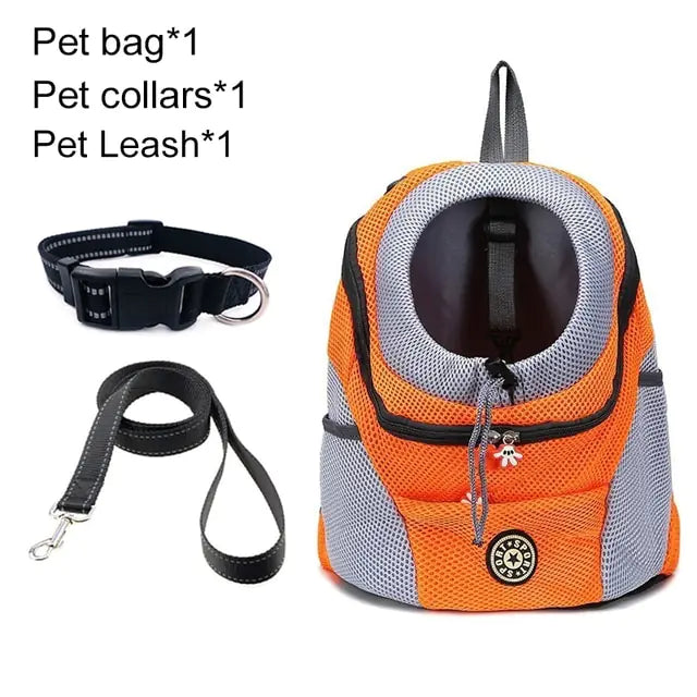 Pet travel carrier bag by Krystina Trendify with adjustable straps and spacious design