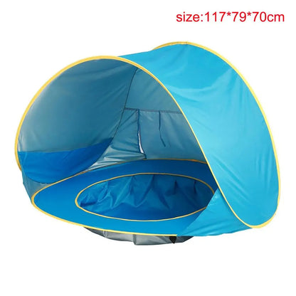 Pop-up beach tent by Krystina Trendify with UV shield and pool for kids