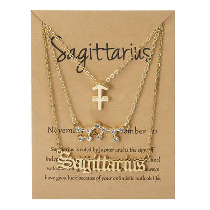 Stylish zodiac pendant necklace with a radiant gold finish by Krystina Trendify, perfect for astrology lovers.