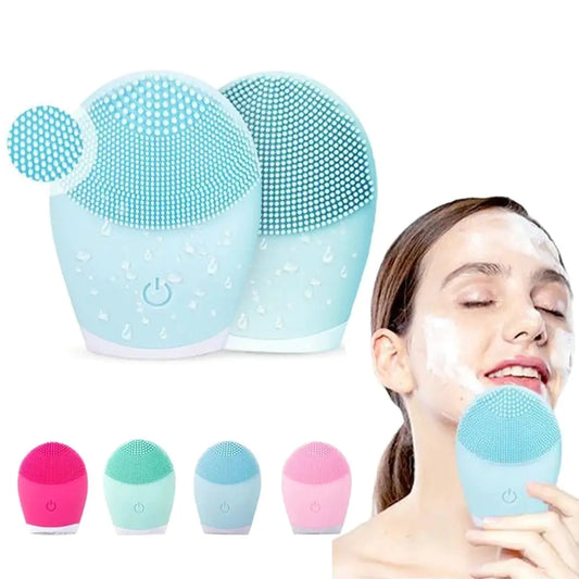 Waterproof silicone face cleansing brush by Krystina Trendify for deep cleaning, exfoliation, and boosting collagen.