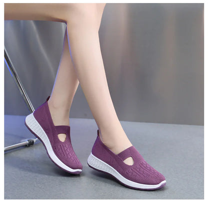 Breathable slip-on shoes with mesh upper and non-slip sole by Krystina Trendify for everyday wear and outdoor adventures.