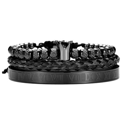 Men's Bracelet Set crafted from 100% solid stainless steel, durable and versatile for any occasion.