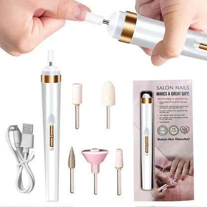 Manicure Machine Master Kit by Krystina Trendify, includes tools for shaping, buffing, and polishing nails for professional results at home.