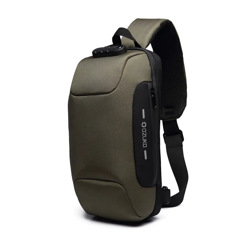 Stylish and secure anti-theft crossbody bag by OZUKO with slash-resistant straps and lockable zippers. Perfect for keeping your essentials safe.