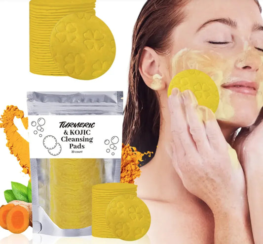 Turmeric-infused facial sponges by Krystina Trendify for exfoliation and clear pores.