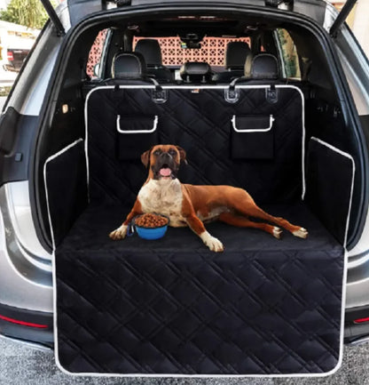 Waterproof pet rear seat cushion by Krystina Trendify with built-in travel toilet