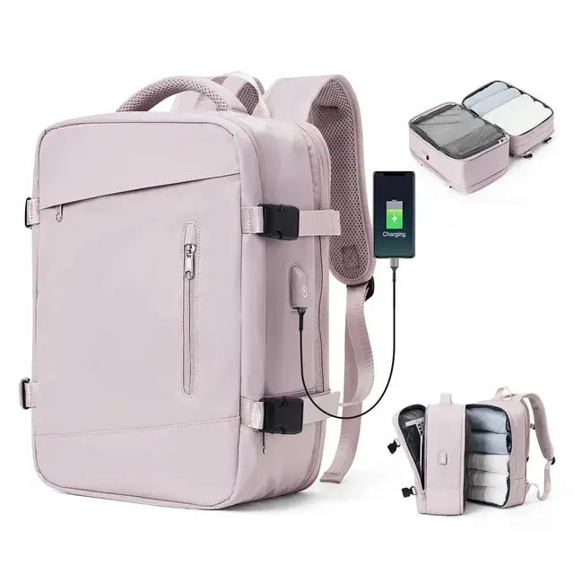 Expandable anti-theft travel backpack by Krystina Trendify