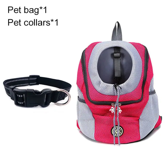 Pet travel carrier bag by Krystina Trendify with adjustable straps and spacious design