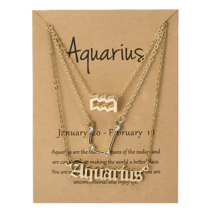 Stylish zodiac pendant necklace with a radiant gold finish by Krystina Trendify, perfect for astrology lovers.