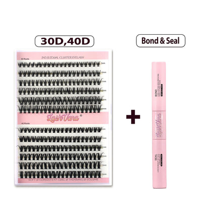 Complete Lash Extensions Kit from LashVana with 240 lashes, bond, seal, and tweezers for easy application.
