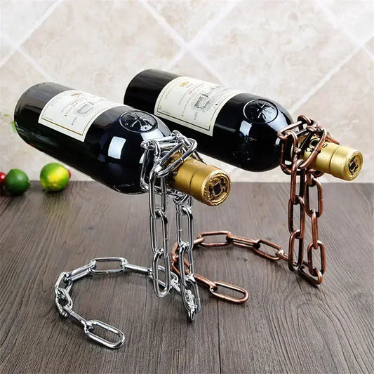 Elegant suspension wine rack by Krystina Trendify for stylish wine display in any room.