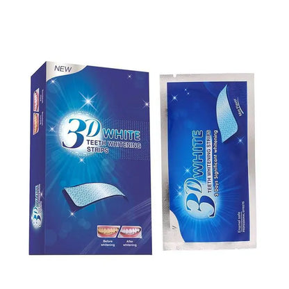 14Pcs 3D White Gel Whitening Strips for a confident, brighter smile.
