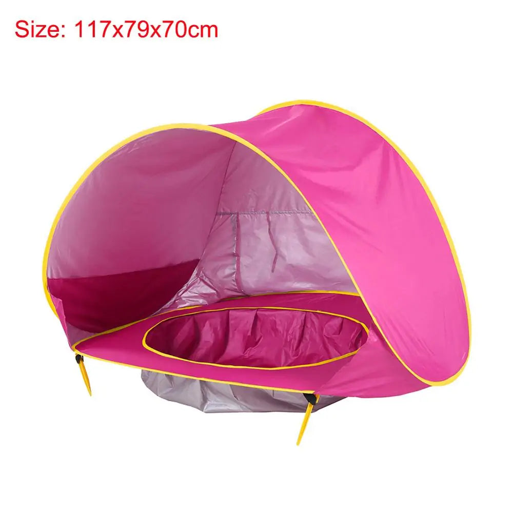 Pop-up beach tent by Krystina Trendify with UV shield and pool for kids