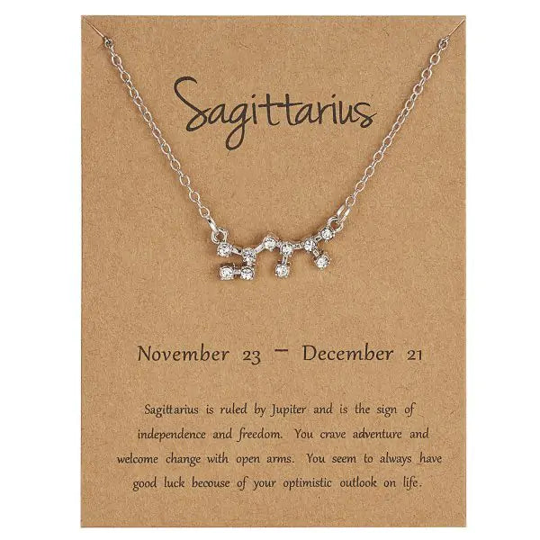 12 Constellation Zodiac Sign Necklace, perfect for astrology lovers