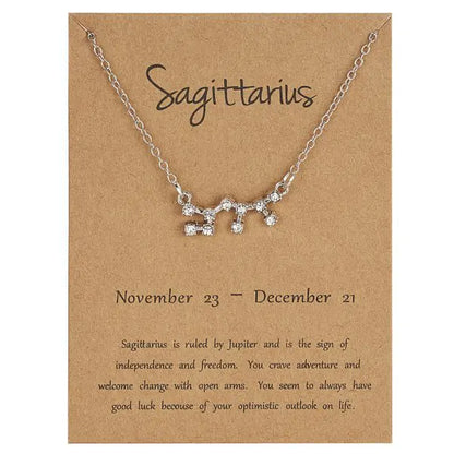 12 Constellation Zodiac Sign Necklace, perfect for astrology lovers