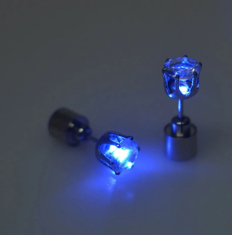 LED Light Stud Earrings, perfect for parties, festivals, and special occasions, adding glow and sparkle to your look.